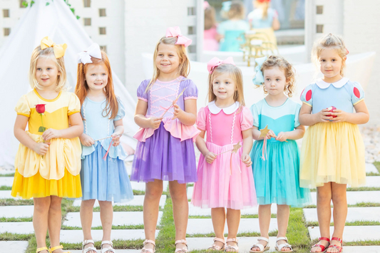 little girls in princess dresses