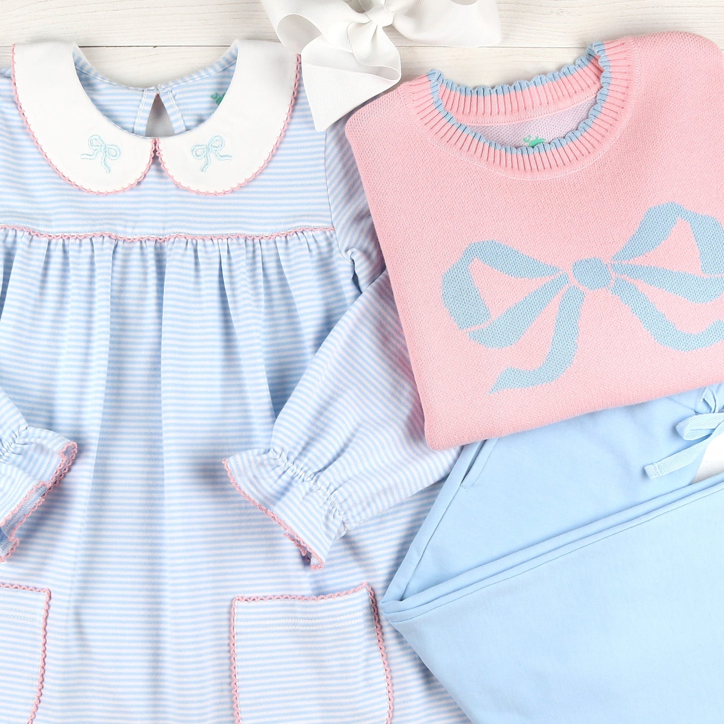 Bow Sweater Bluebirdpoppy Pants Bow Collar Dress