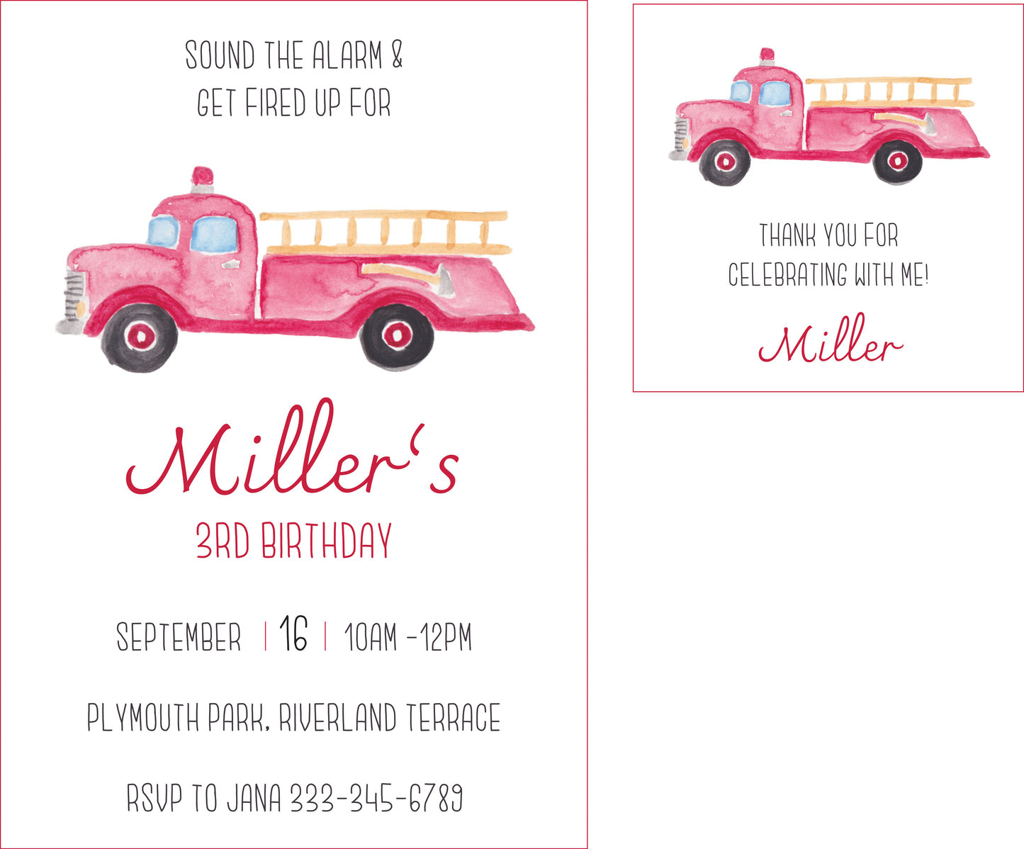 Fire Truck Invite