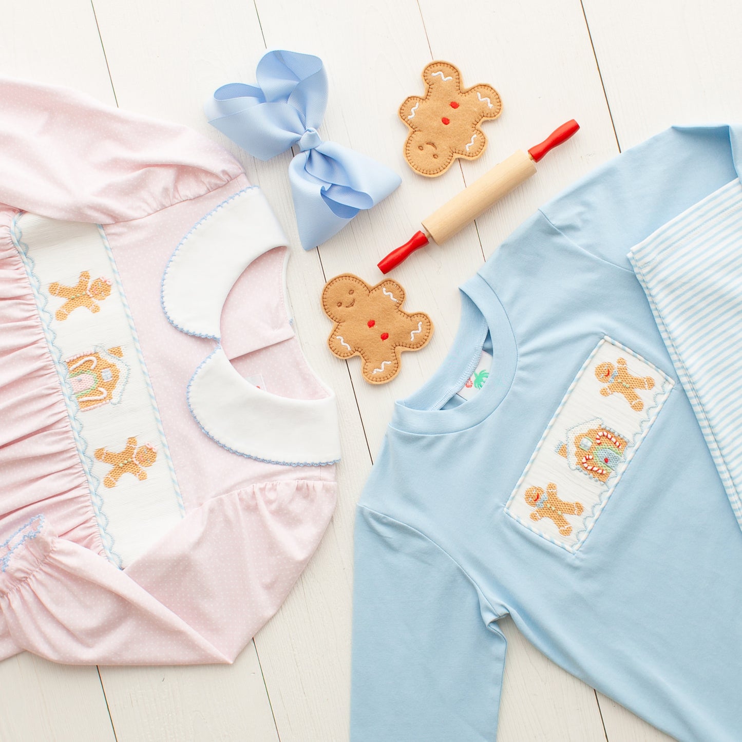 Girls Smocked Dress - Gingerbread