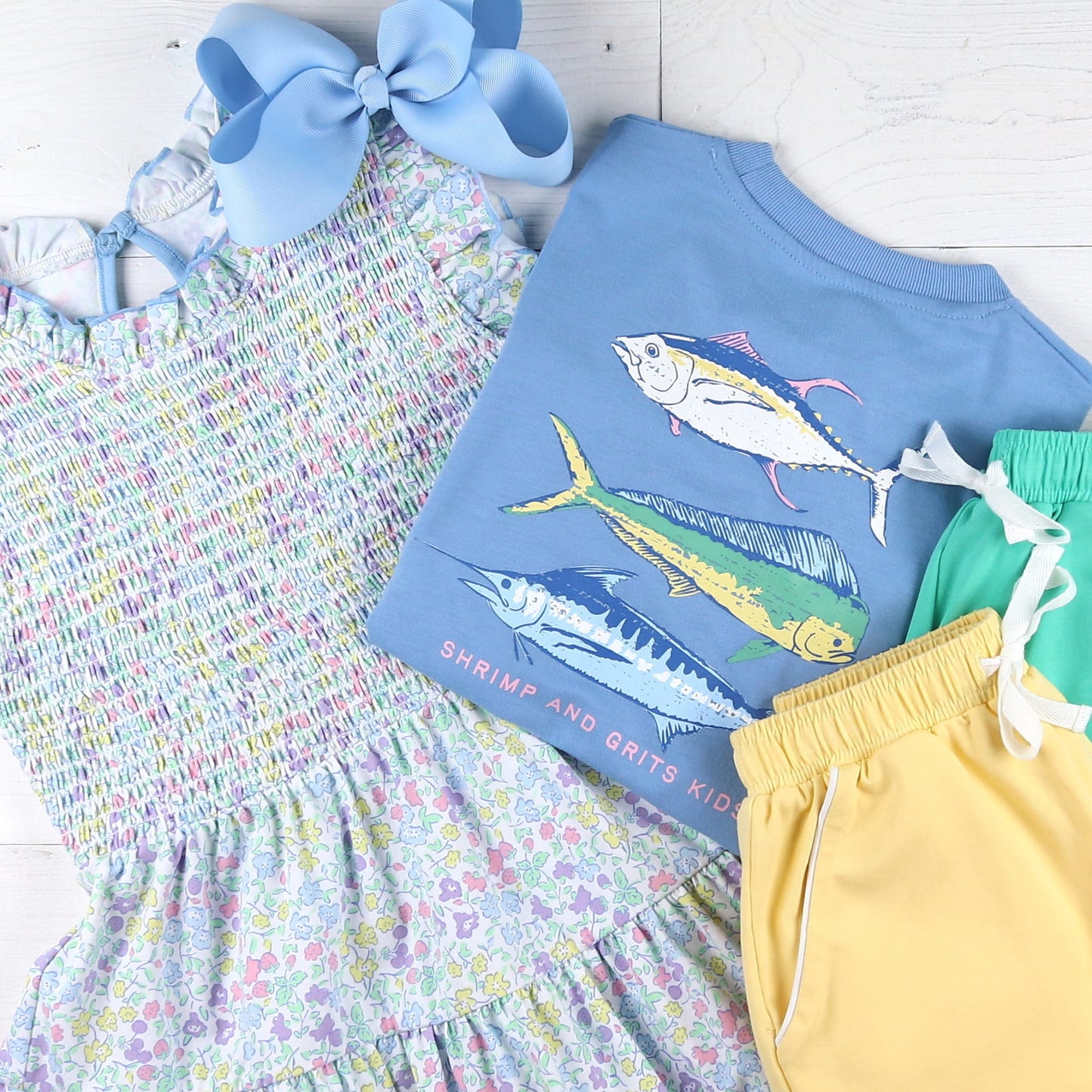 Girls Smocked Twirl Dress - Kiawah