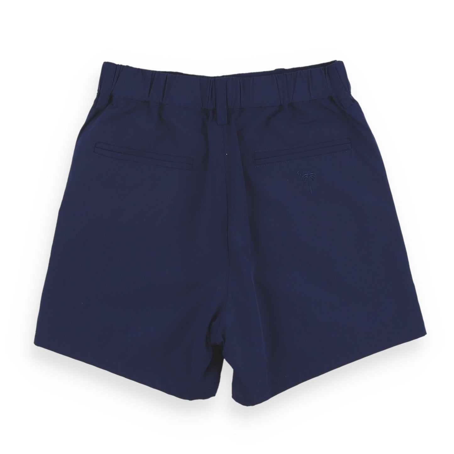 Navy Button Front Performance Shorts - Navy Button Front Performances Shorts Back