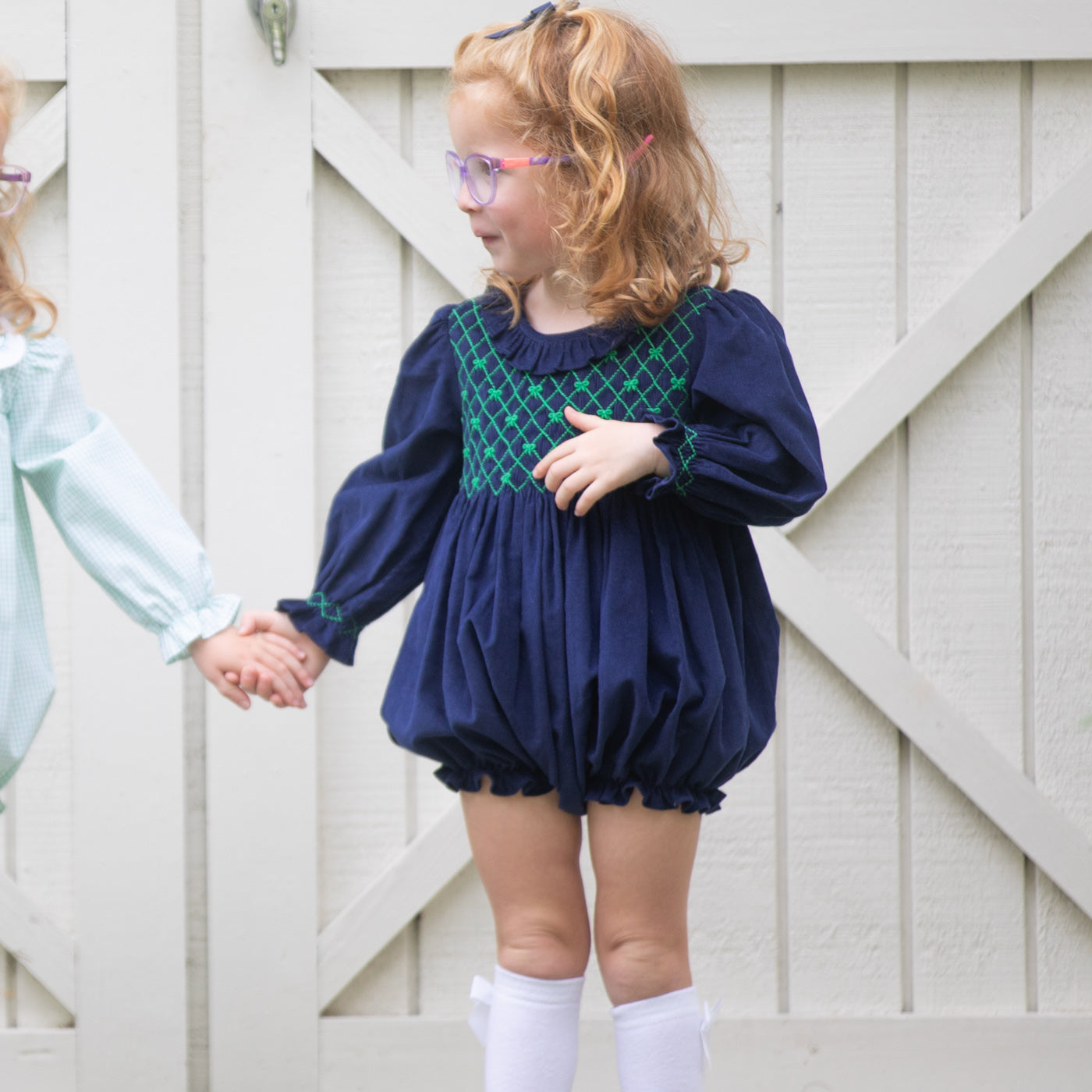 Preppy Bow Smocked Bubble