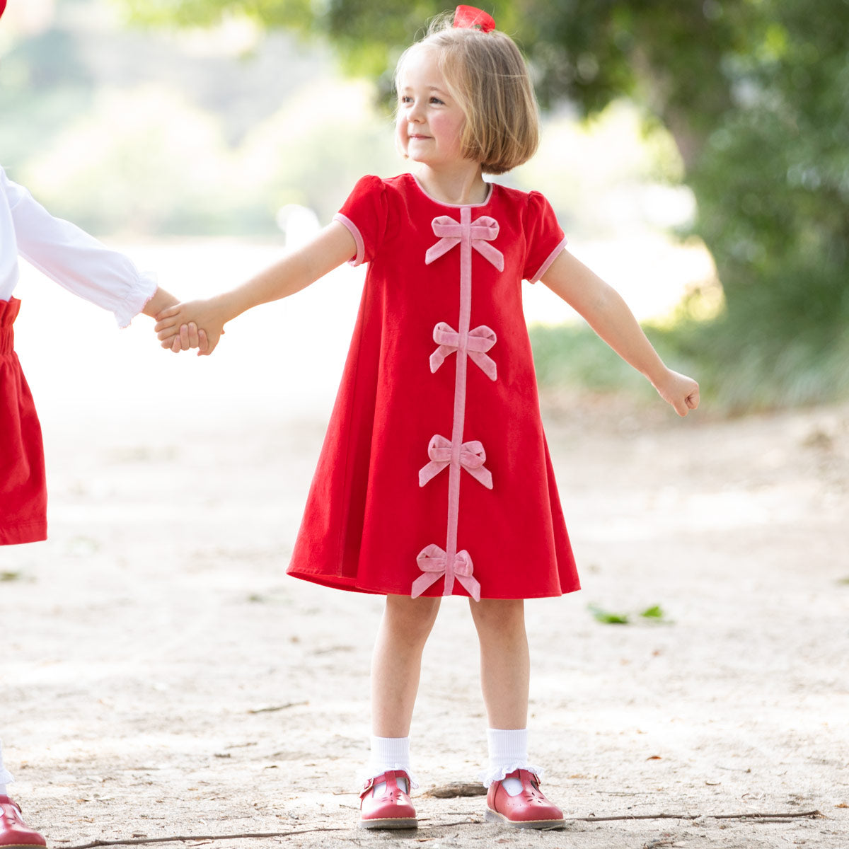 Red Velveteen Bow Dress
