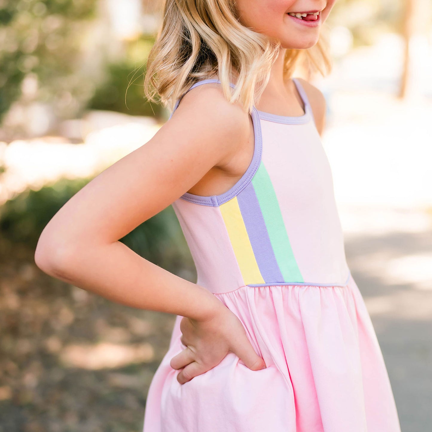 Girls Flowy Dress - Rainbow Brite