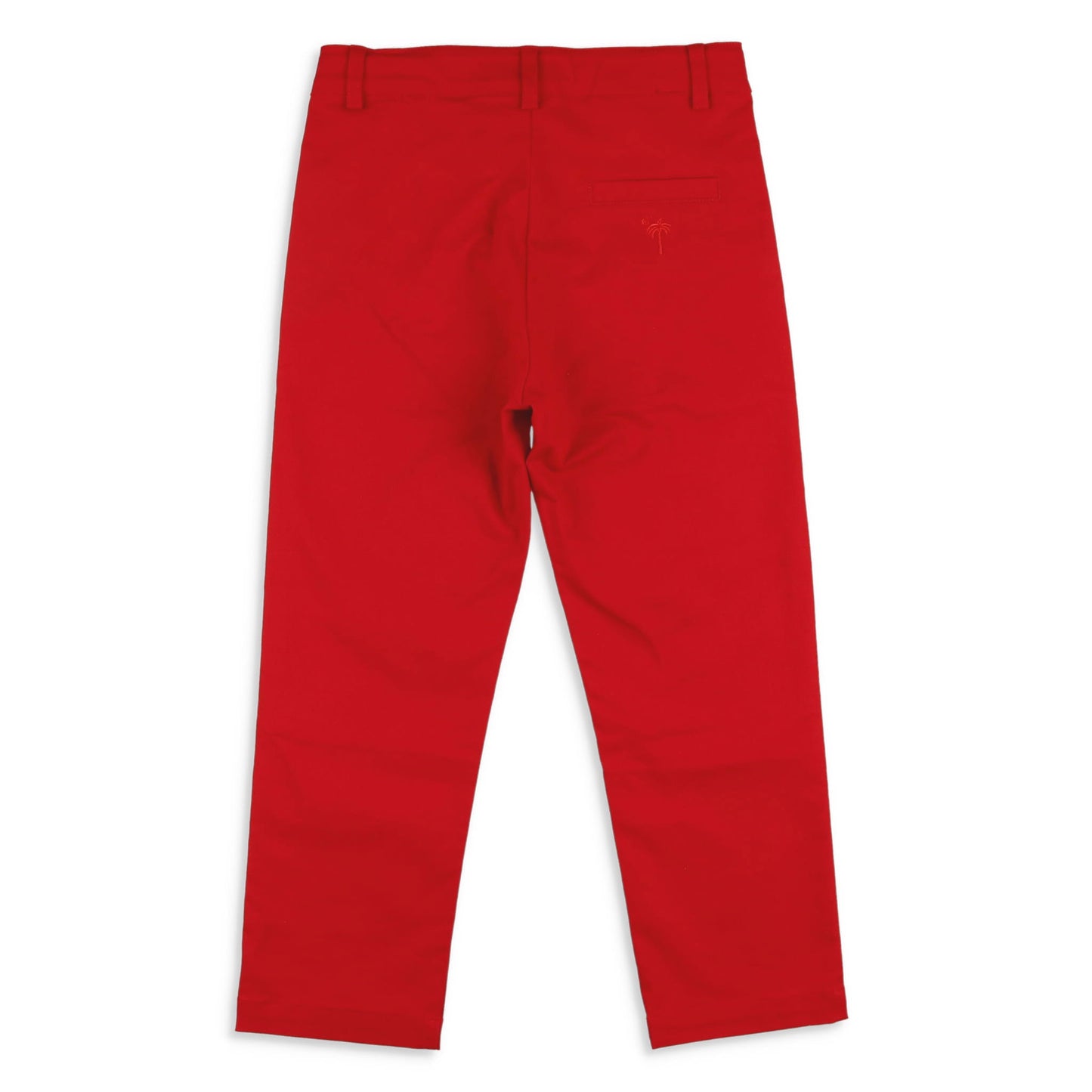 Boys Button Pants - Red Twill
