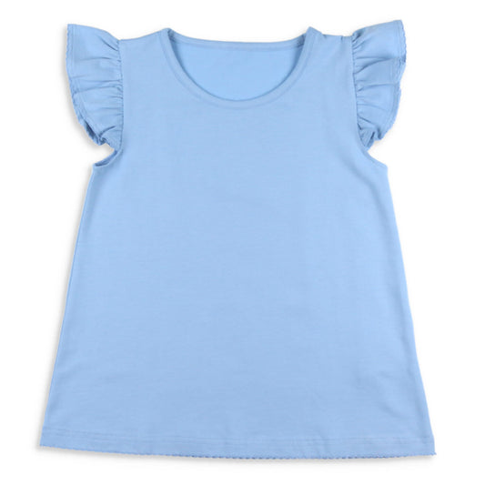 Girls Flutter Sleeve Top - Alys Beach Blue