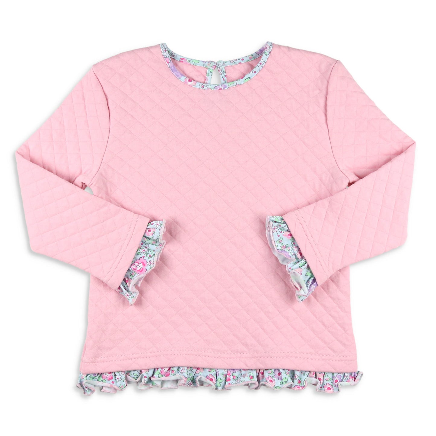 Girls Quilted Top - Ballet Pink