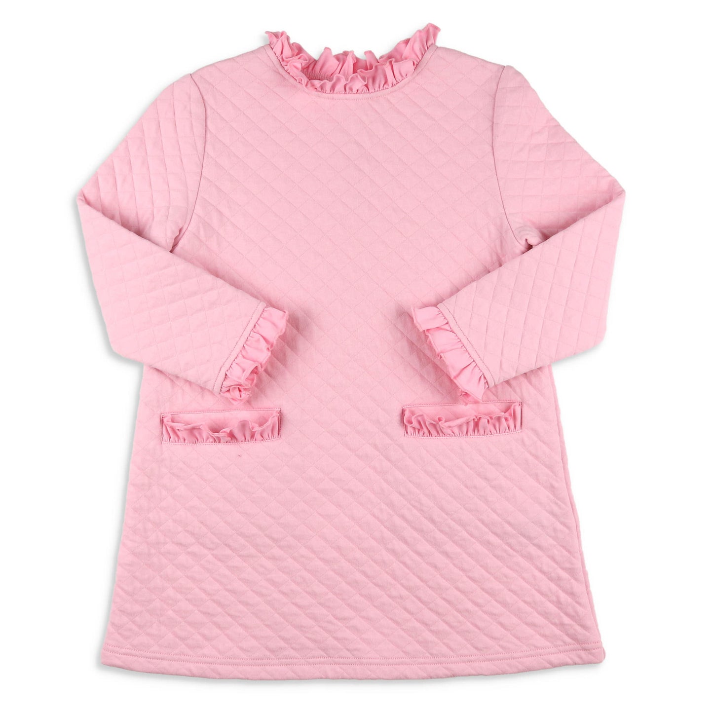 Girls Quilted Dress - Ballet Pink