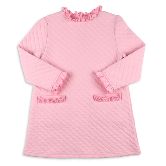 Girls Quilted Dress - Ballet Pink