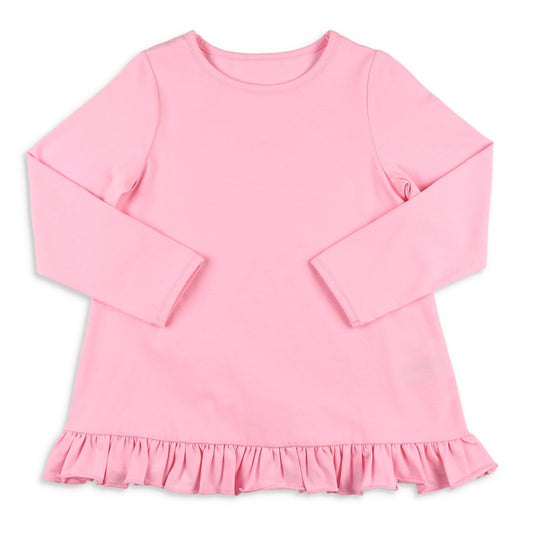 Girls Ruffle Back Top - Ballet Pink