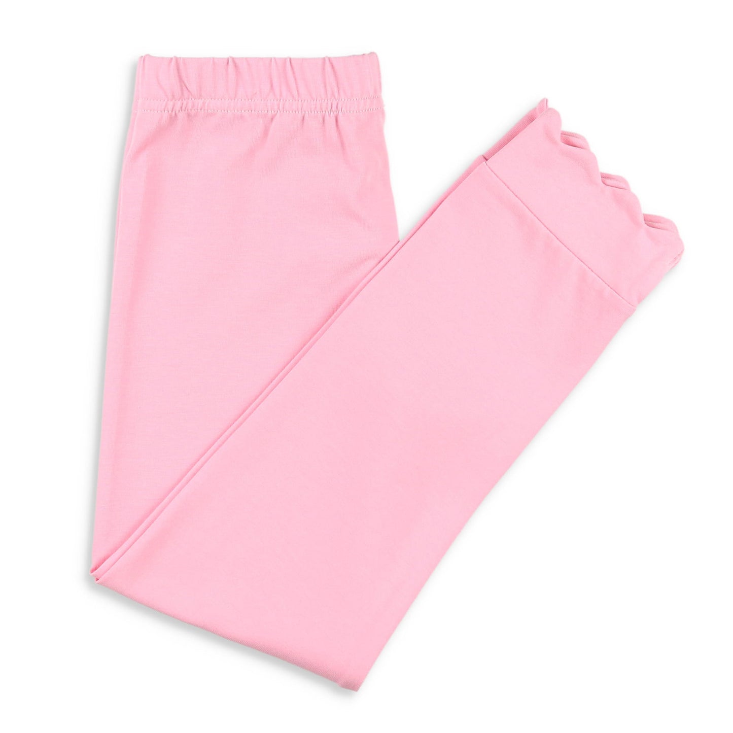 Girls Scallop Leggings - Ballet Pink