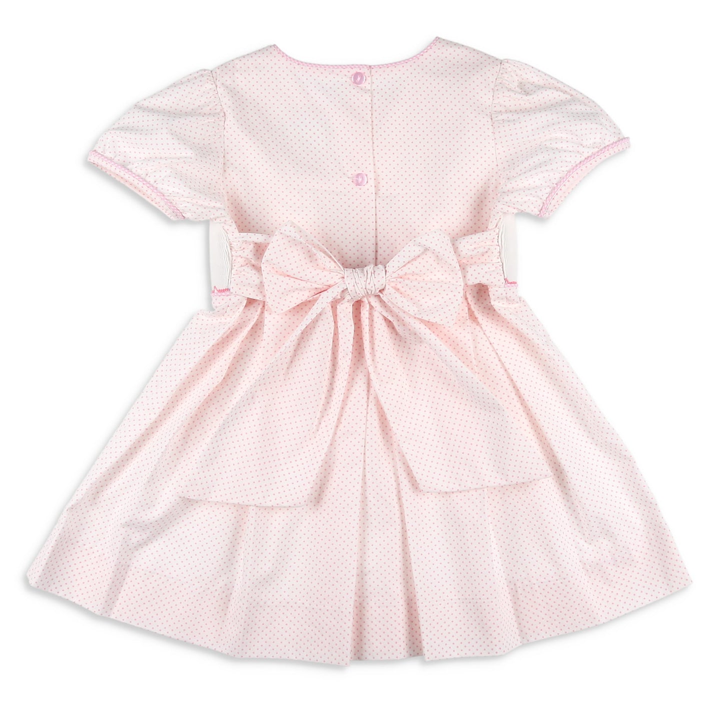 Girls Smocked Dress - Big Sister Pink