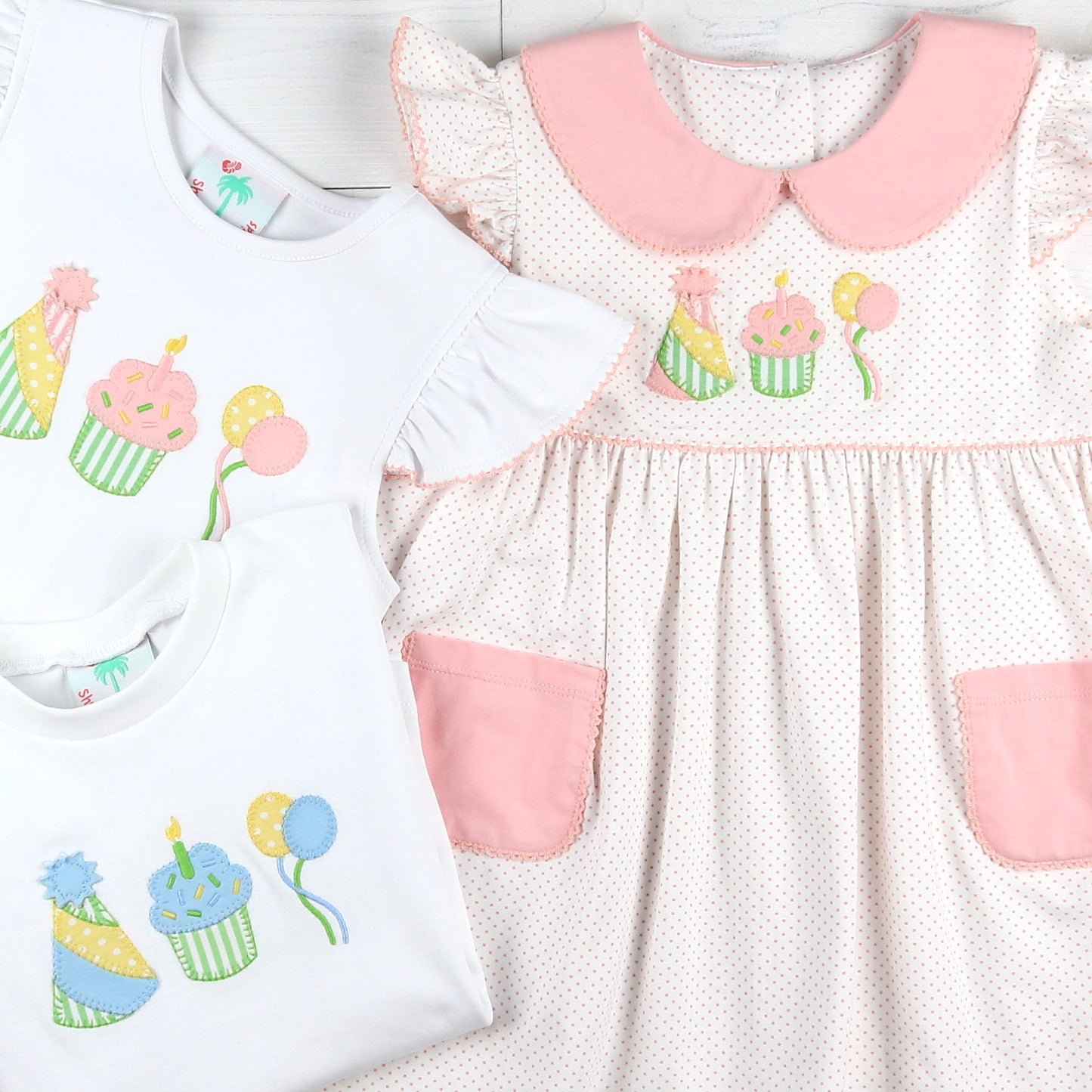 Girls Applique Ruffle Top - Celebrate