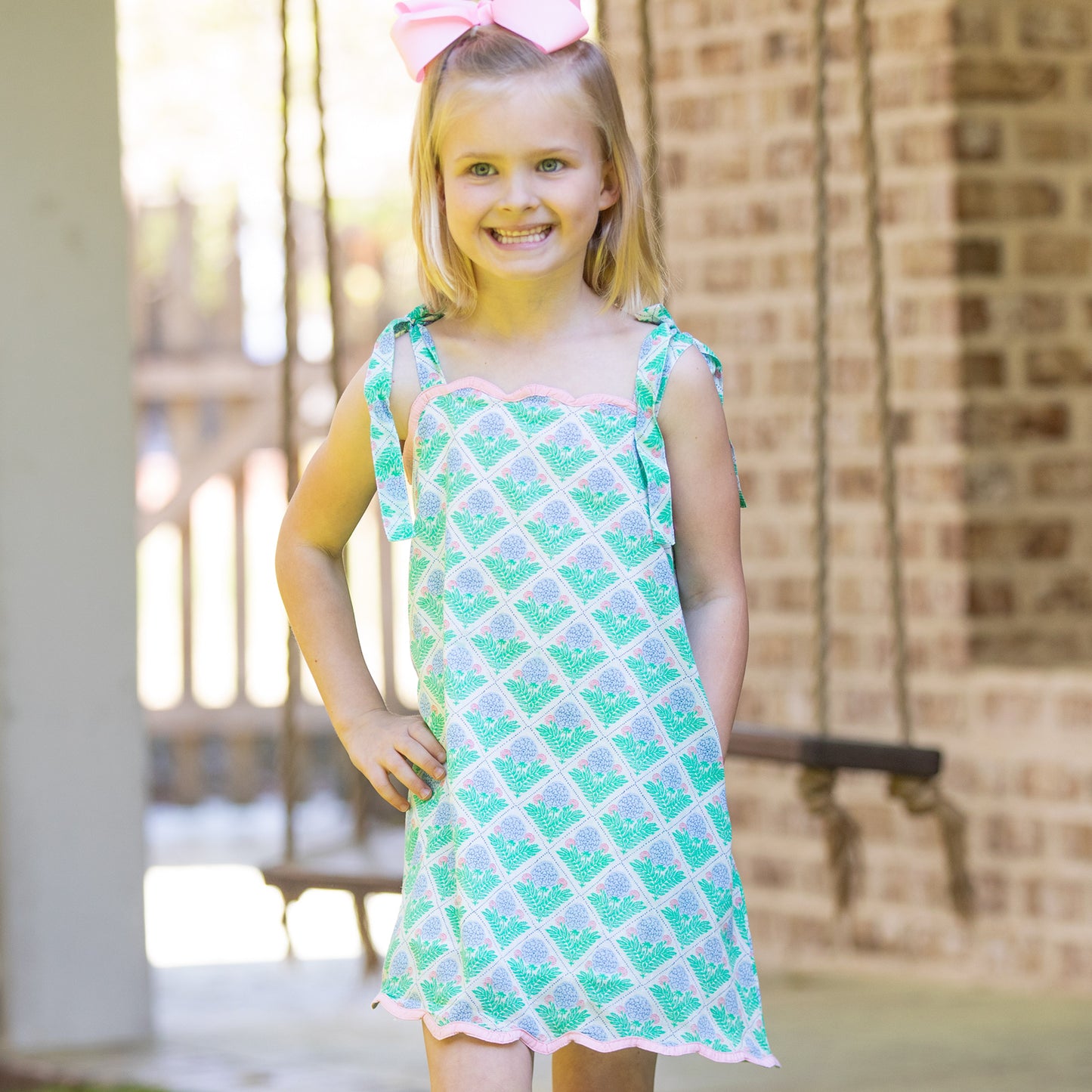 Girls Scallop Dress - Blossoms
