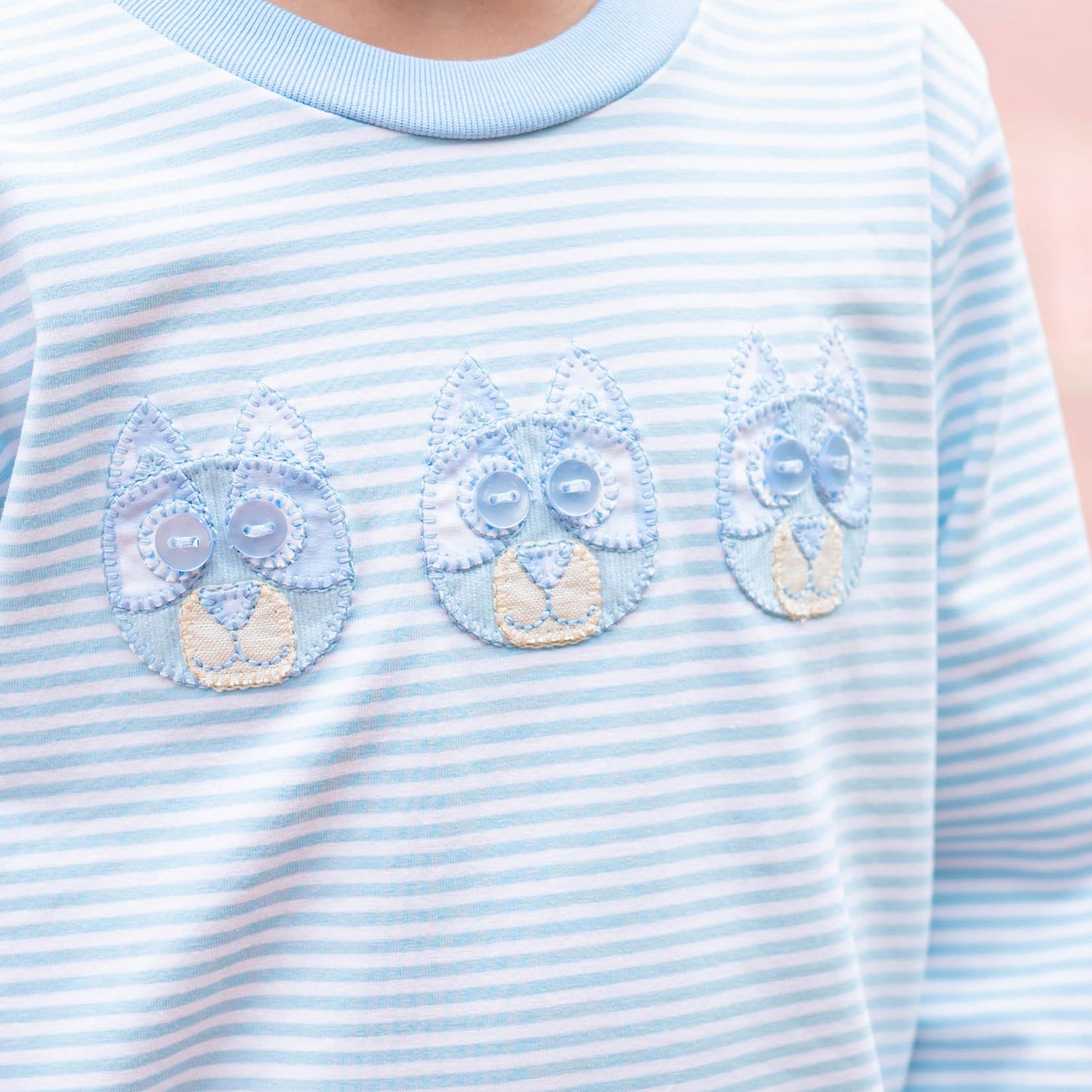Boys Applique Shirt - Blue Dog