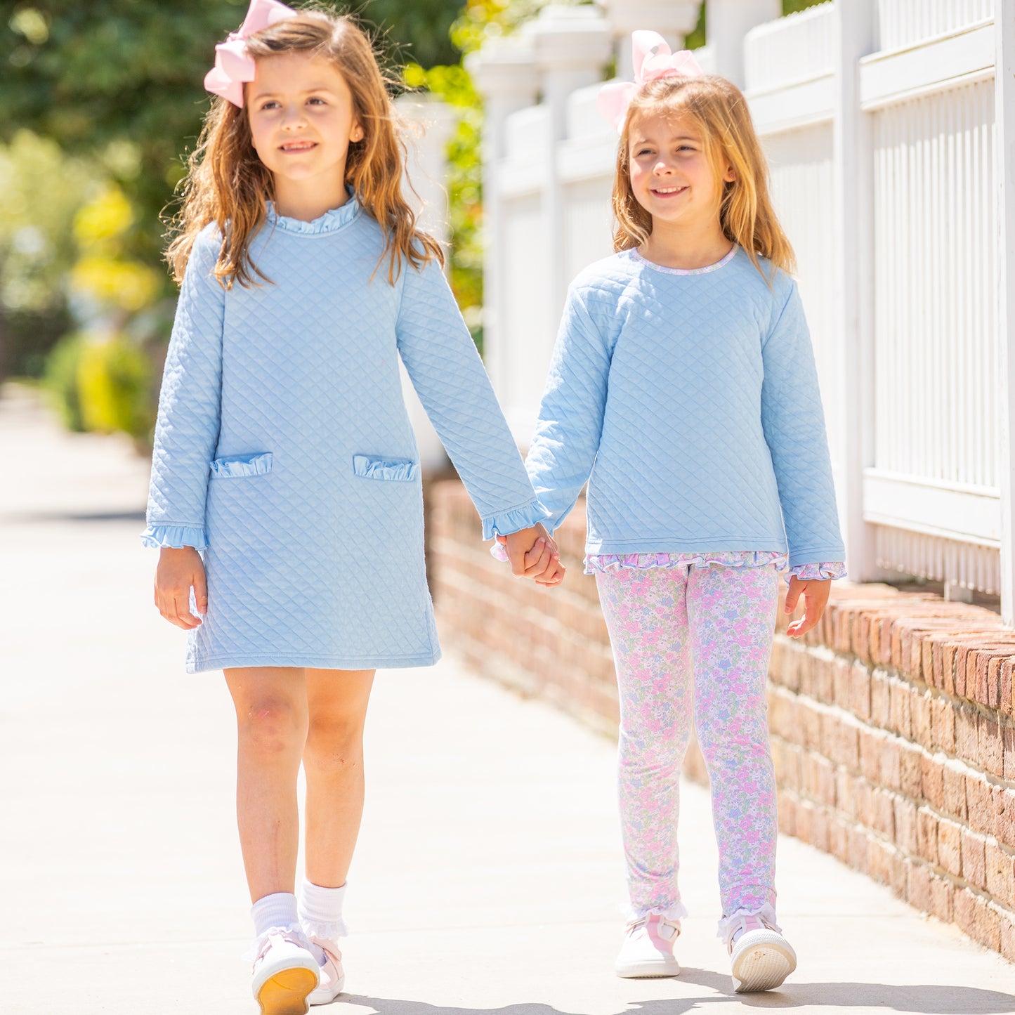 Girls Quilted Dress - Blue Lagoon