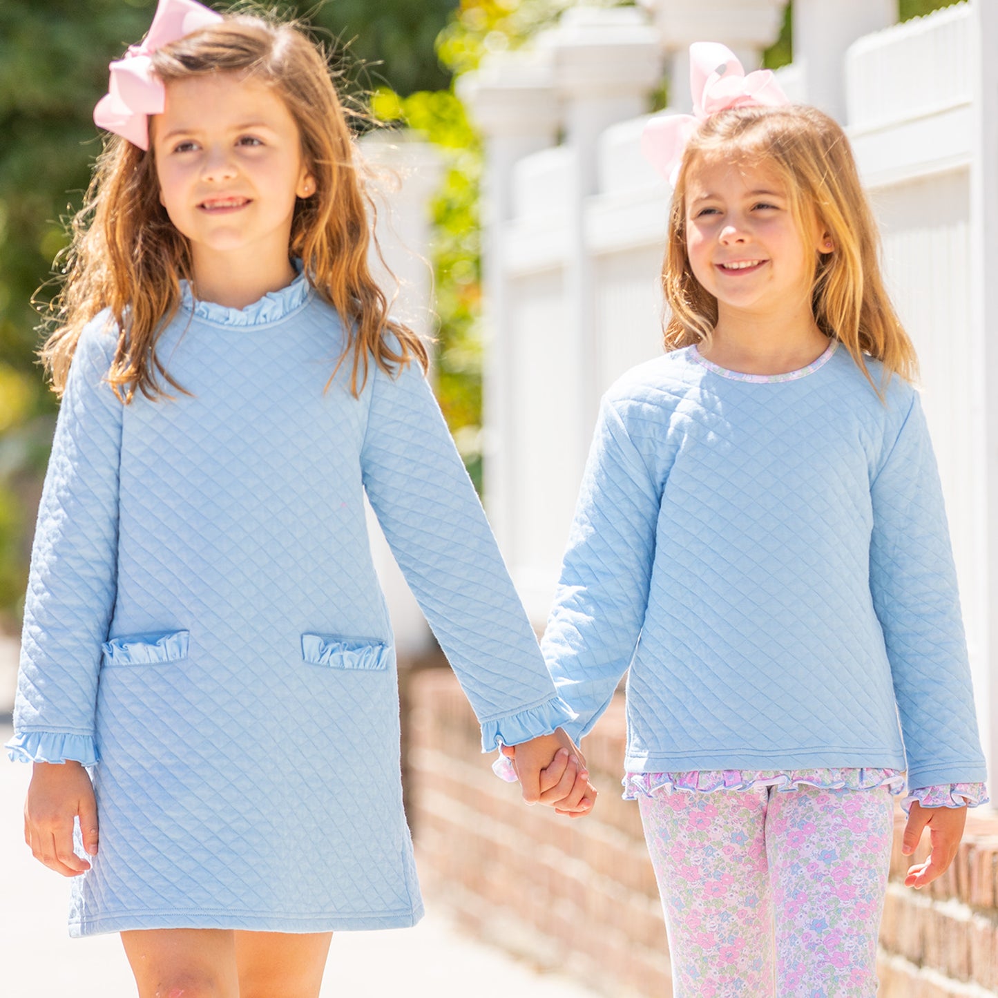 Girls Quilted Dress - Blue Lagoon