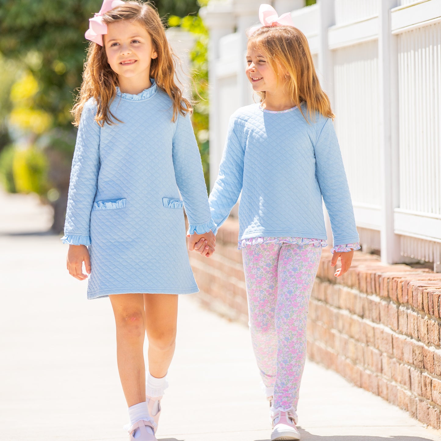 Girls Quilted Dress - Blue Lagoon