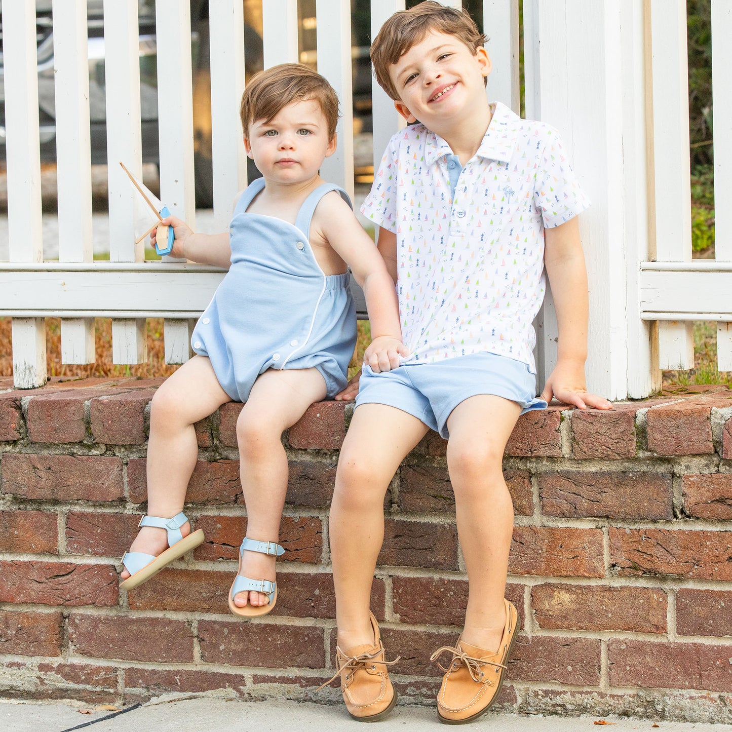 Blue Pique Knit Shrimp Shorts