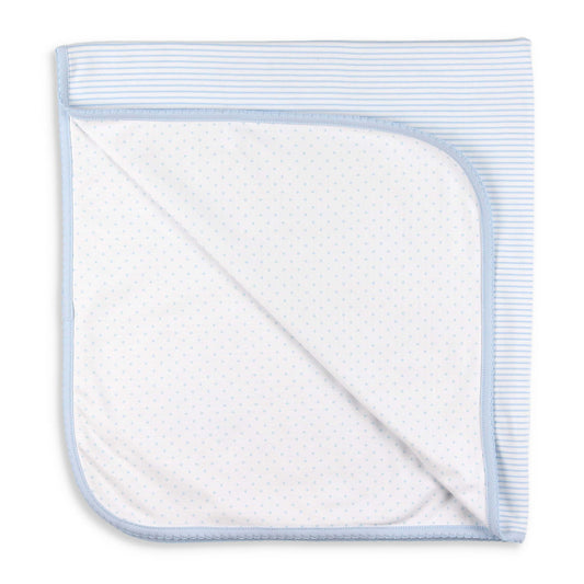 Boys Pima Baby Blanket - Blue Stripe