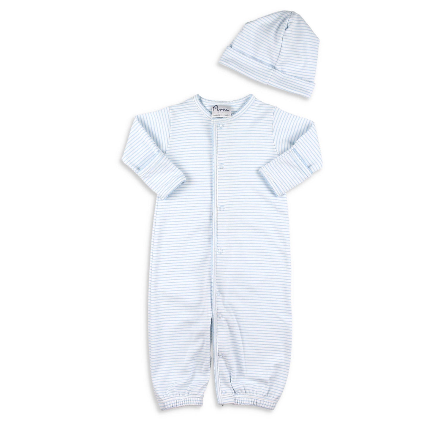 Boys Pima Bringing Home Baby Set - Blue Stripe