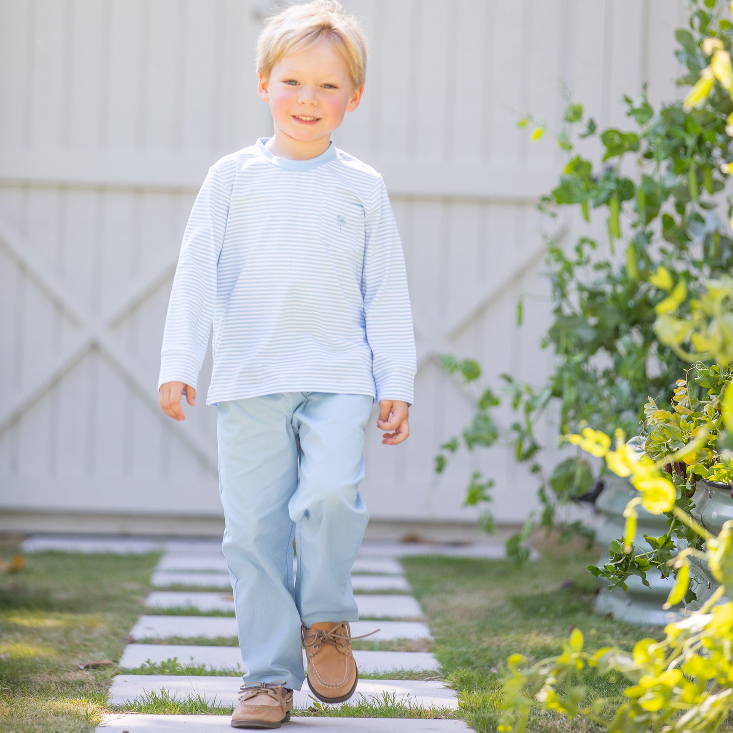 Boys Pocket Shirt - Blue Stripe