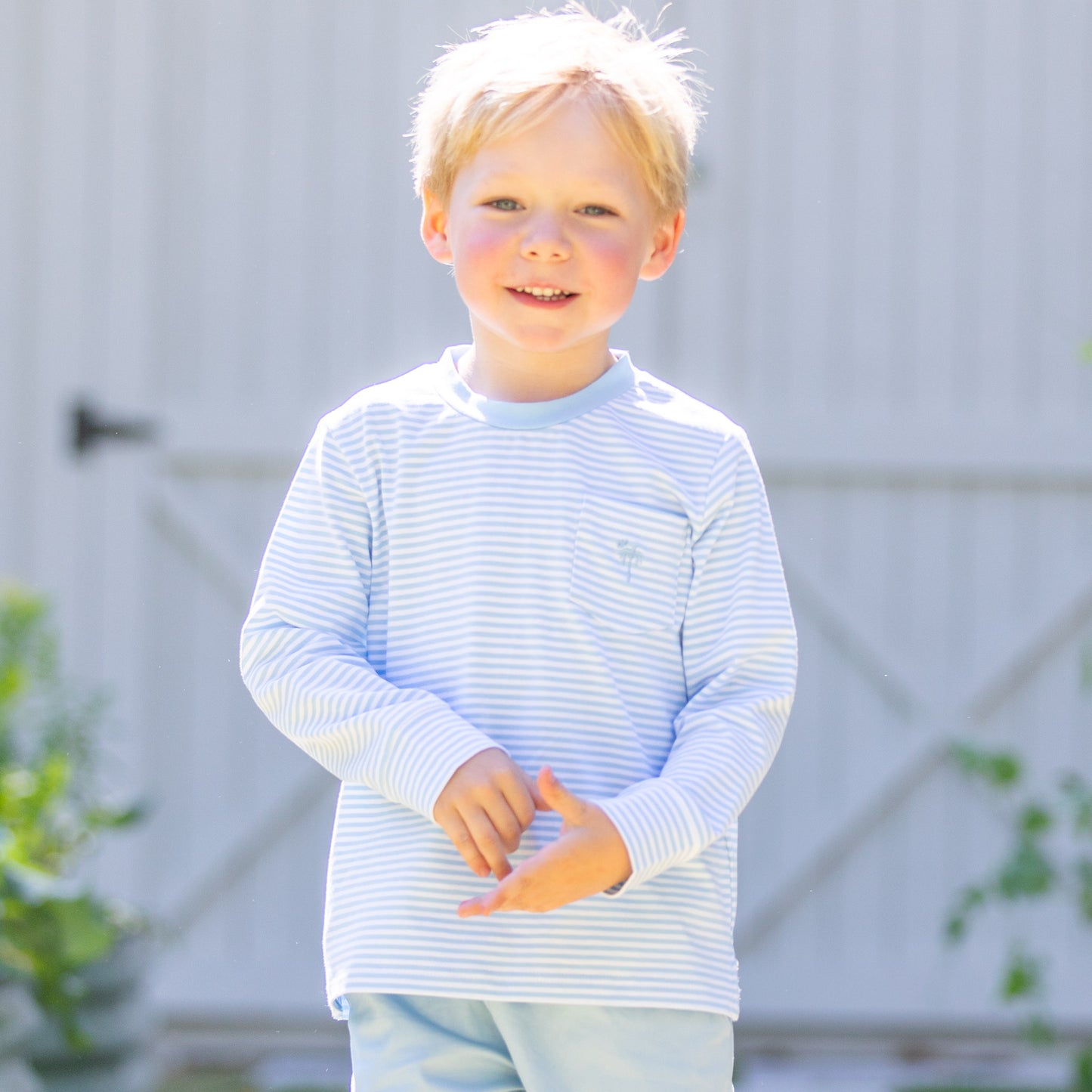 Boys Pocket Shirt - Blue Stripe