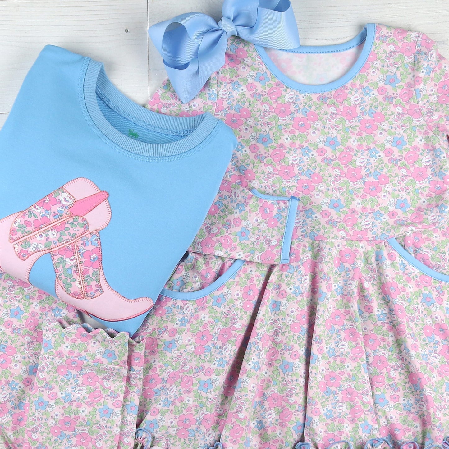 Girls Twirl Dress - Blushing Blooms