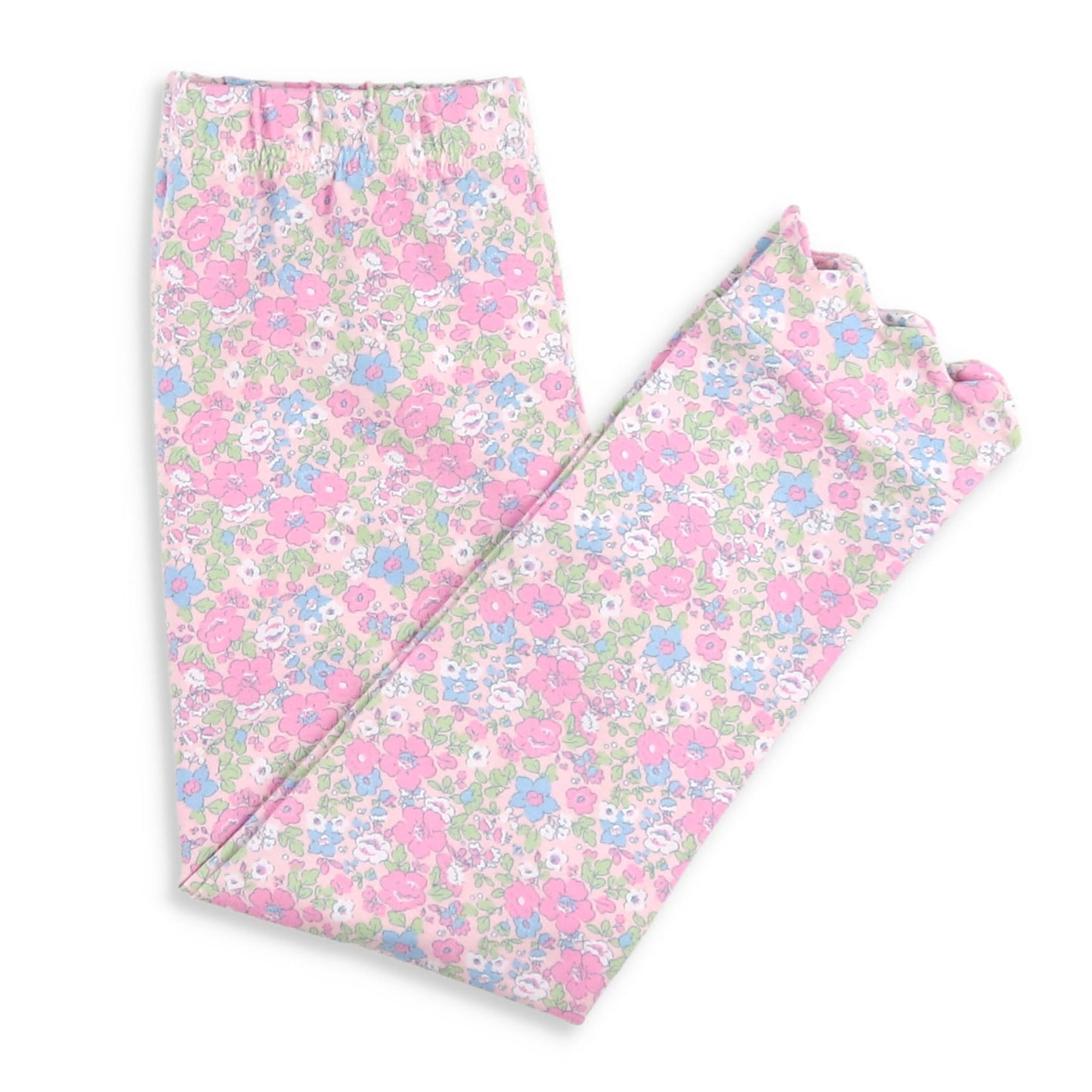 Girls Scallop Leggings - Blushing Blooms