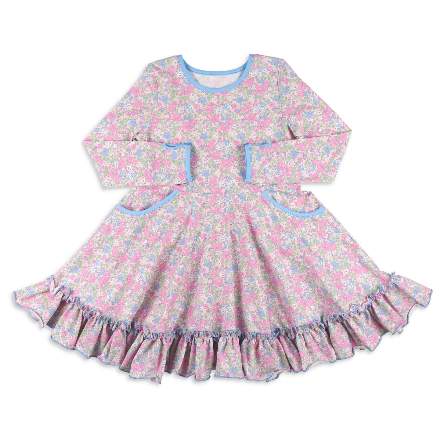 Girls Twirl Dress - Blushing Blooms
