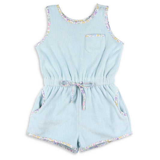 Girls Romper - Boca Blue Terry