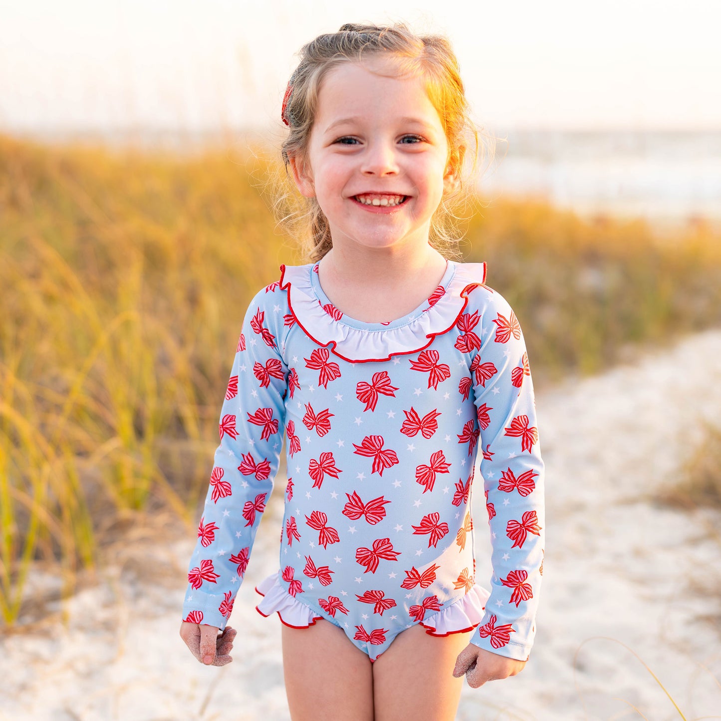 Girls Rash Guard Suit - America