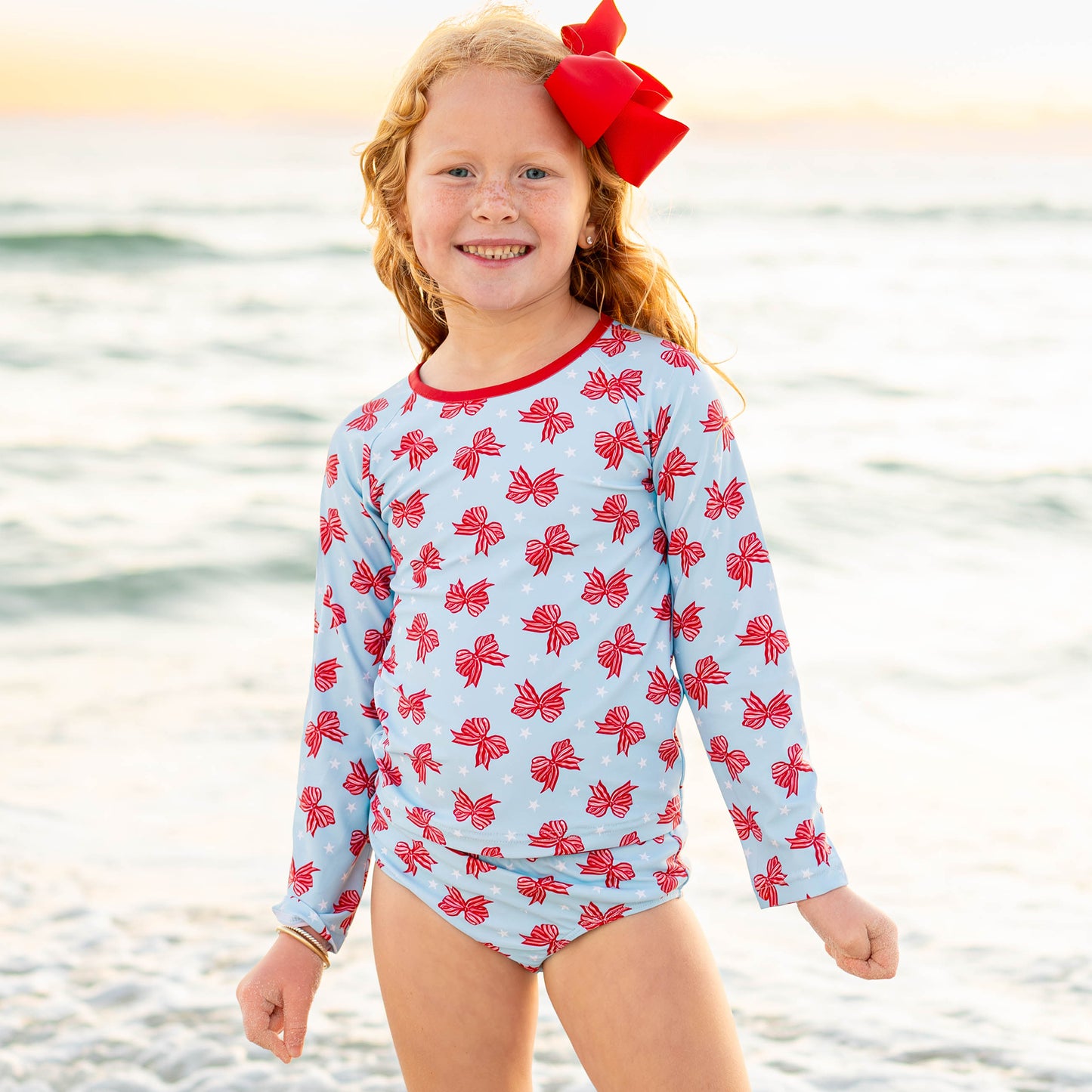 Girls Rash Guard Suit - America