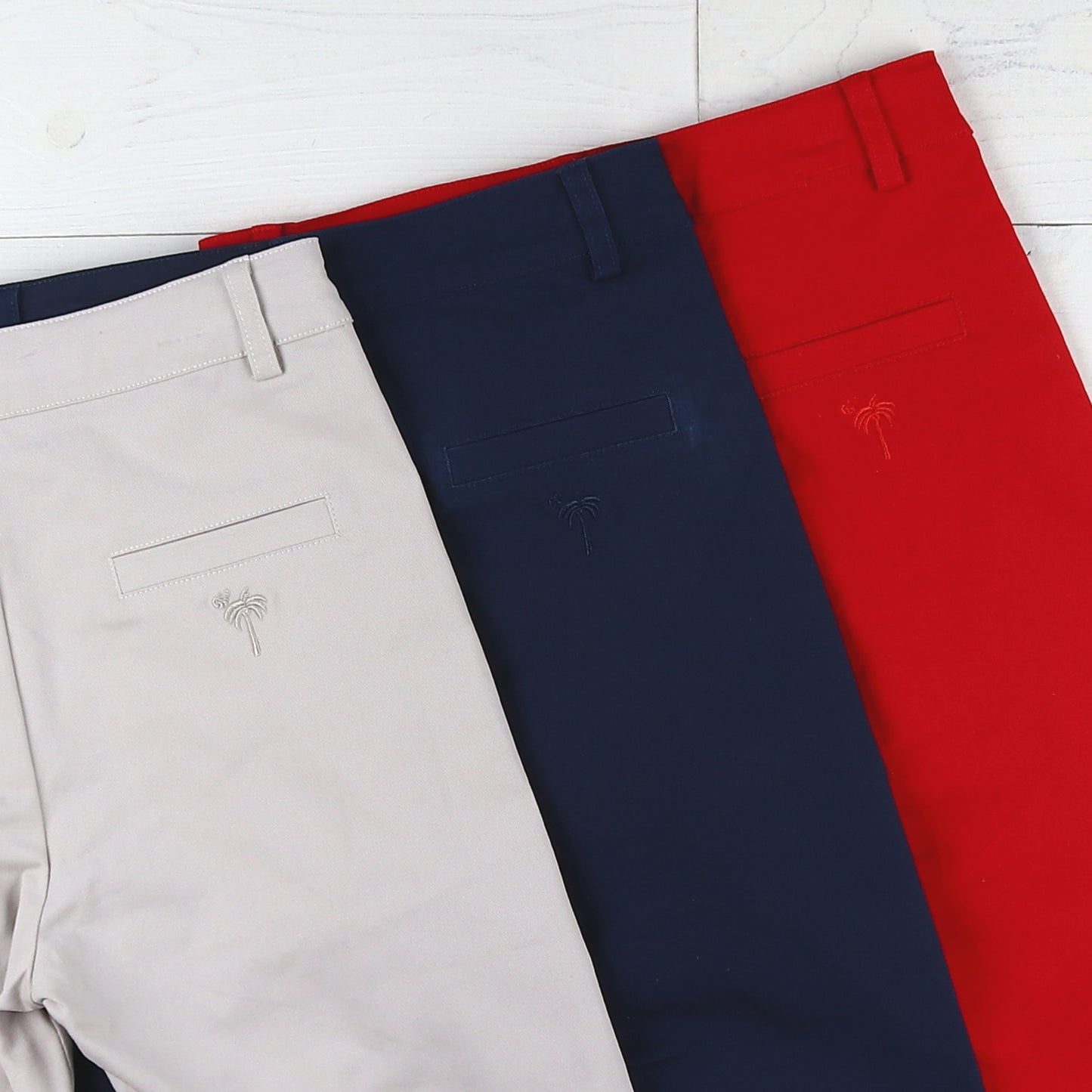 Boys Button Pants - Red Twill
