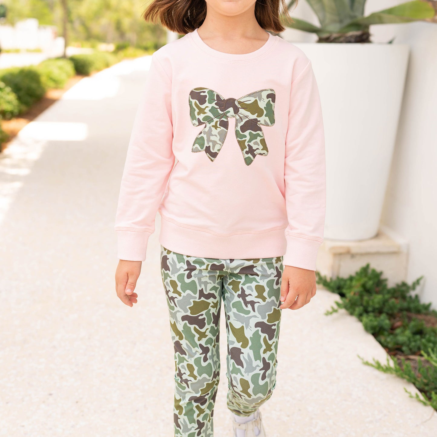 Girls Scallop Leggings - Camo