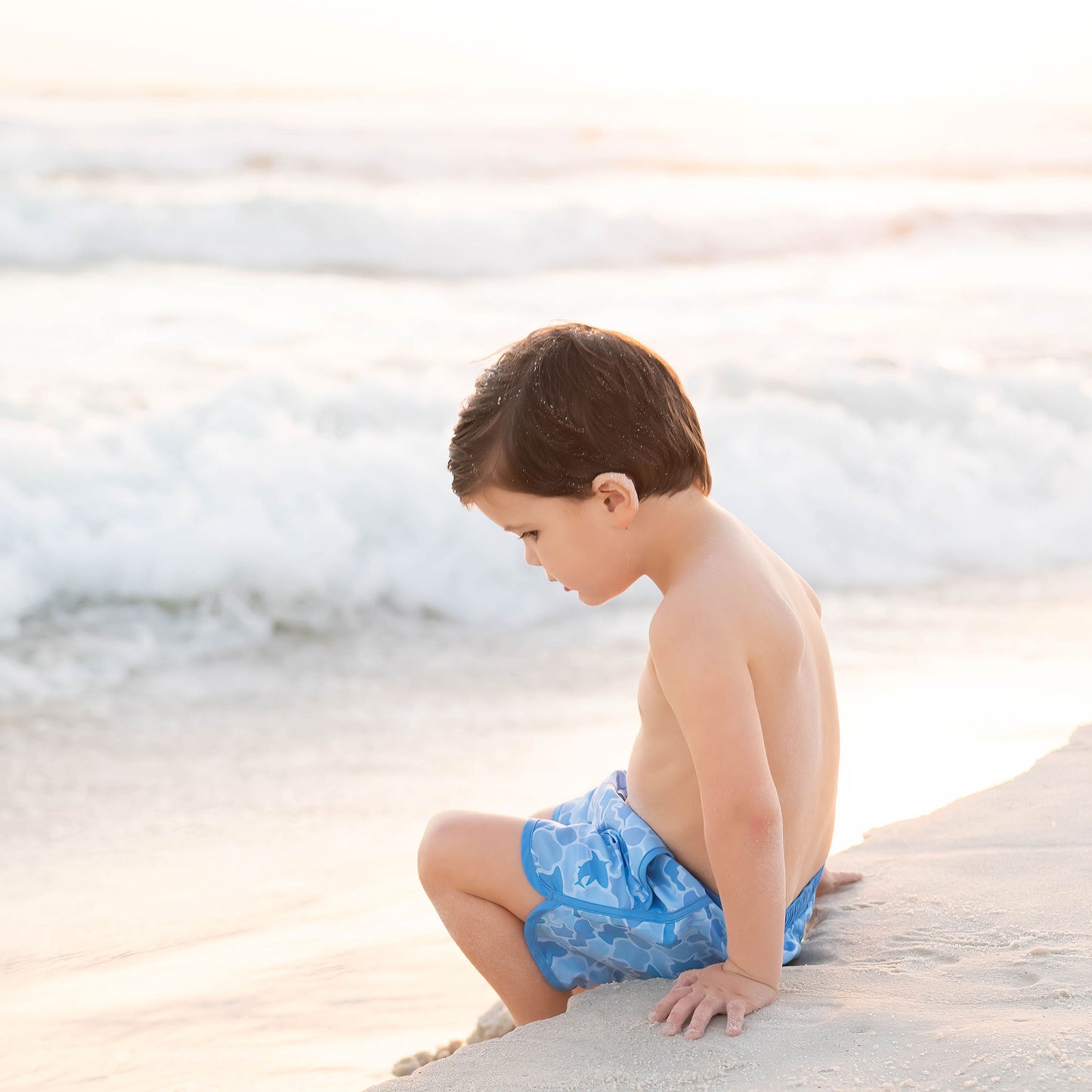 Boys Banded Boardies - Camo Sharks
