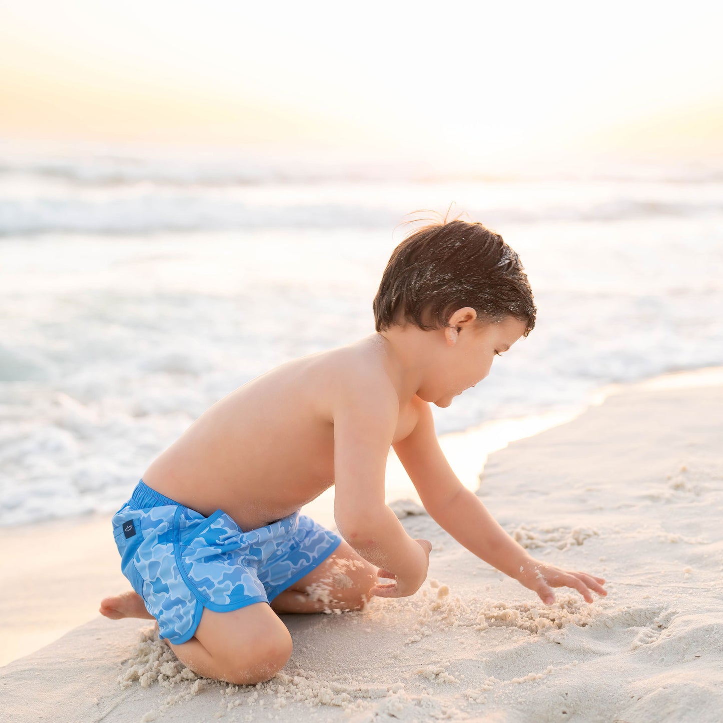 Boys Banded Boardies - Camo Sharks
