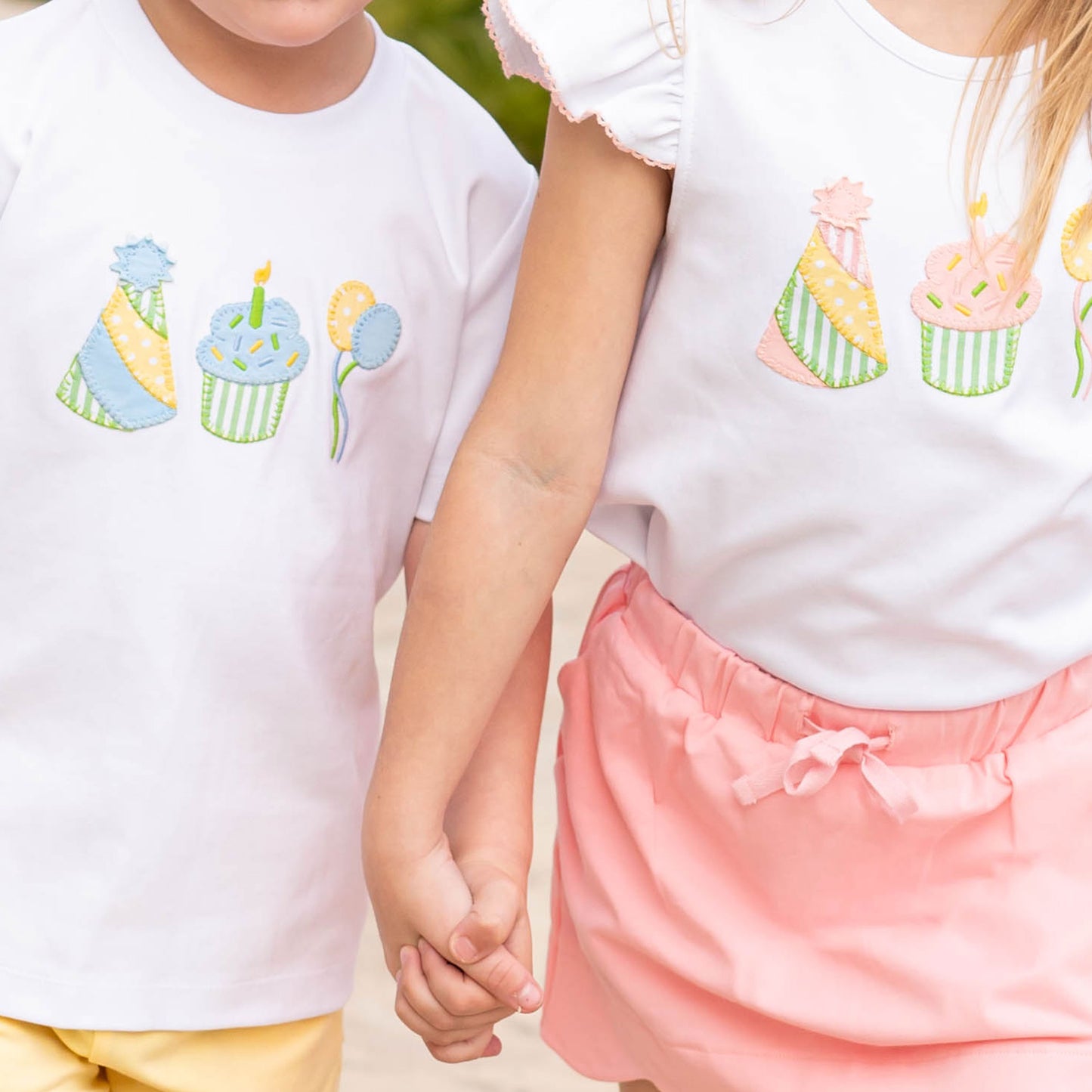 Girls Applique Ruffle Top - Celebrate