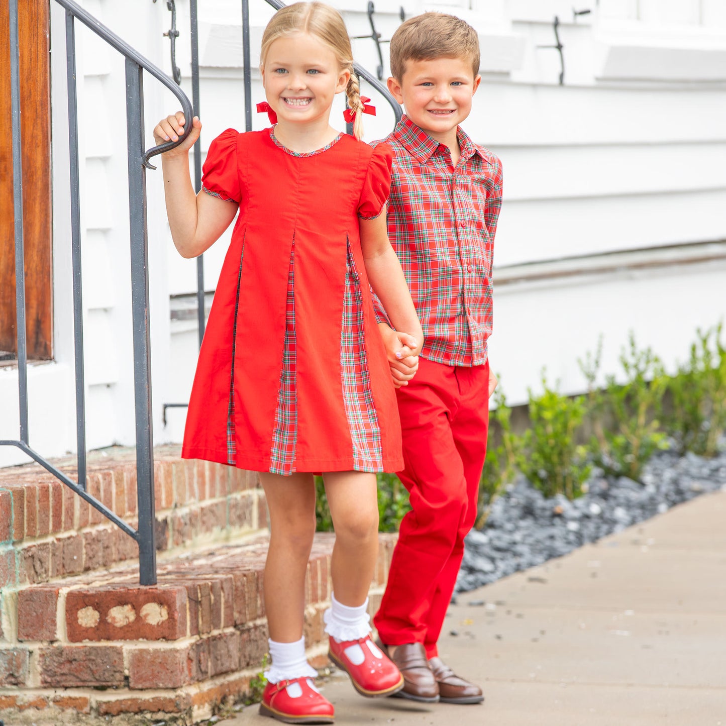 Boys Oxford - Christmas Plaid