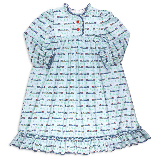 Girls Gown - Christmas Trains