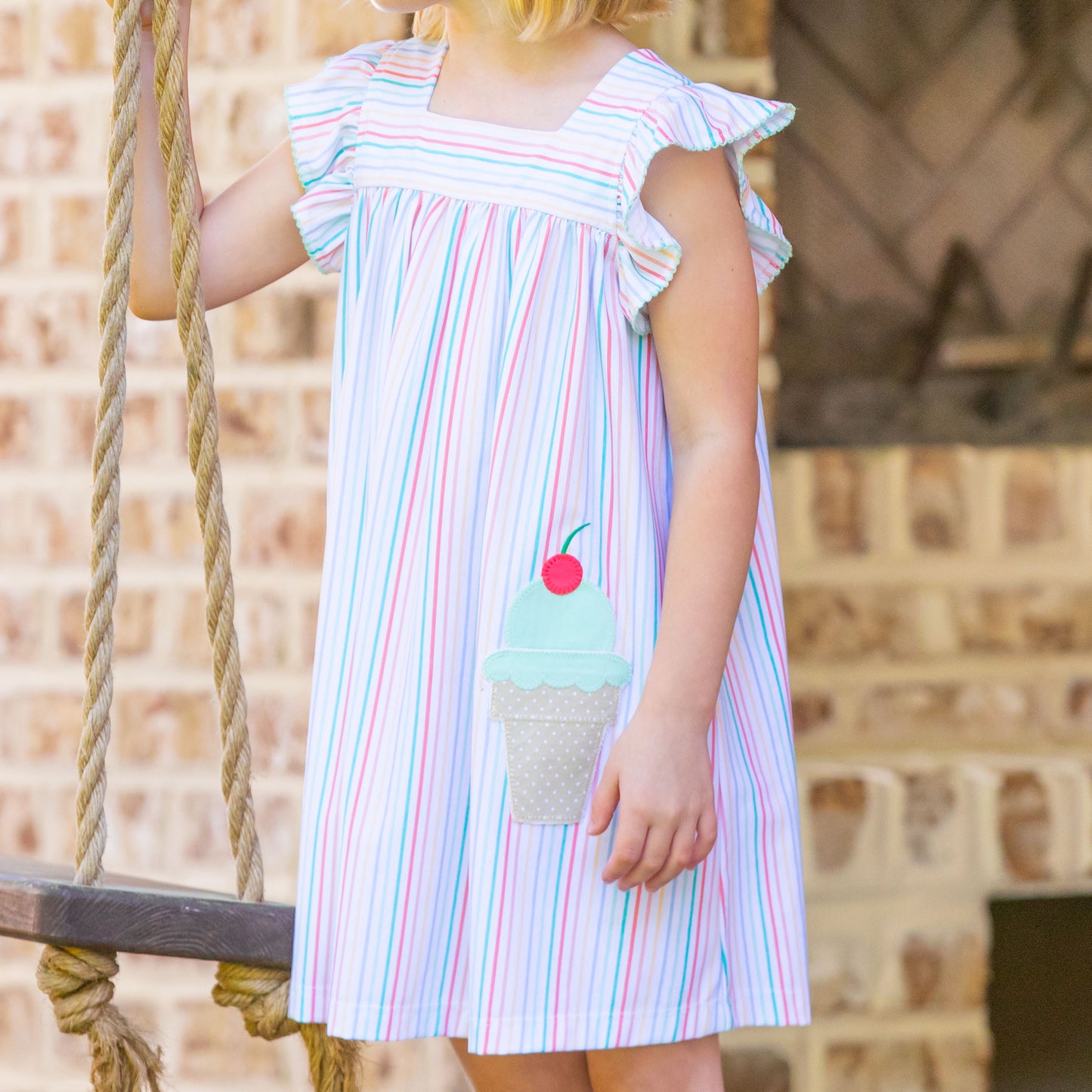 Girls Applique Dress - Cone Carnival