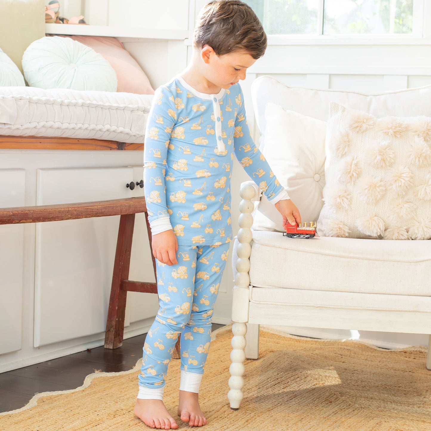 Boys Bamboo Loungewear - Construction Trucks