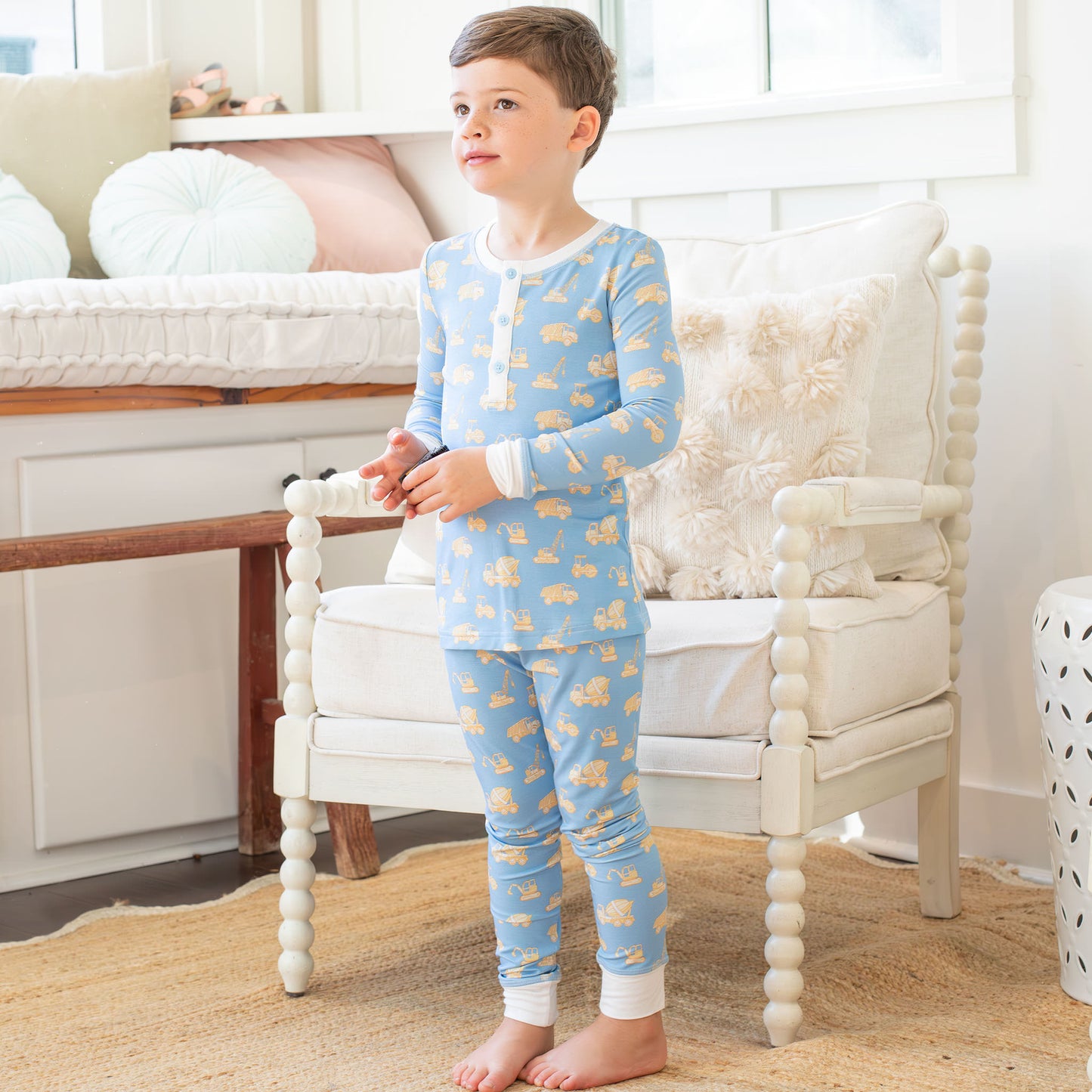 Boys Bamboo Loungewear - Construction Trucks