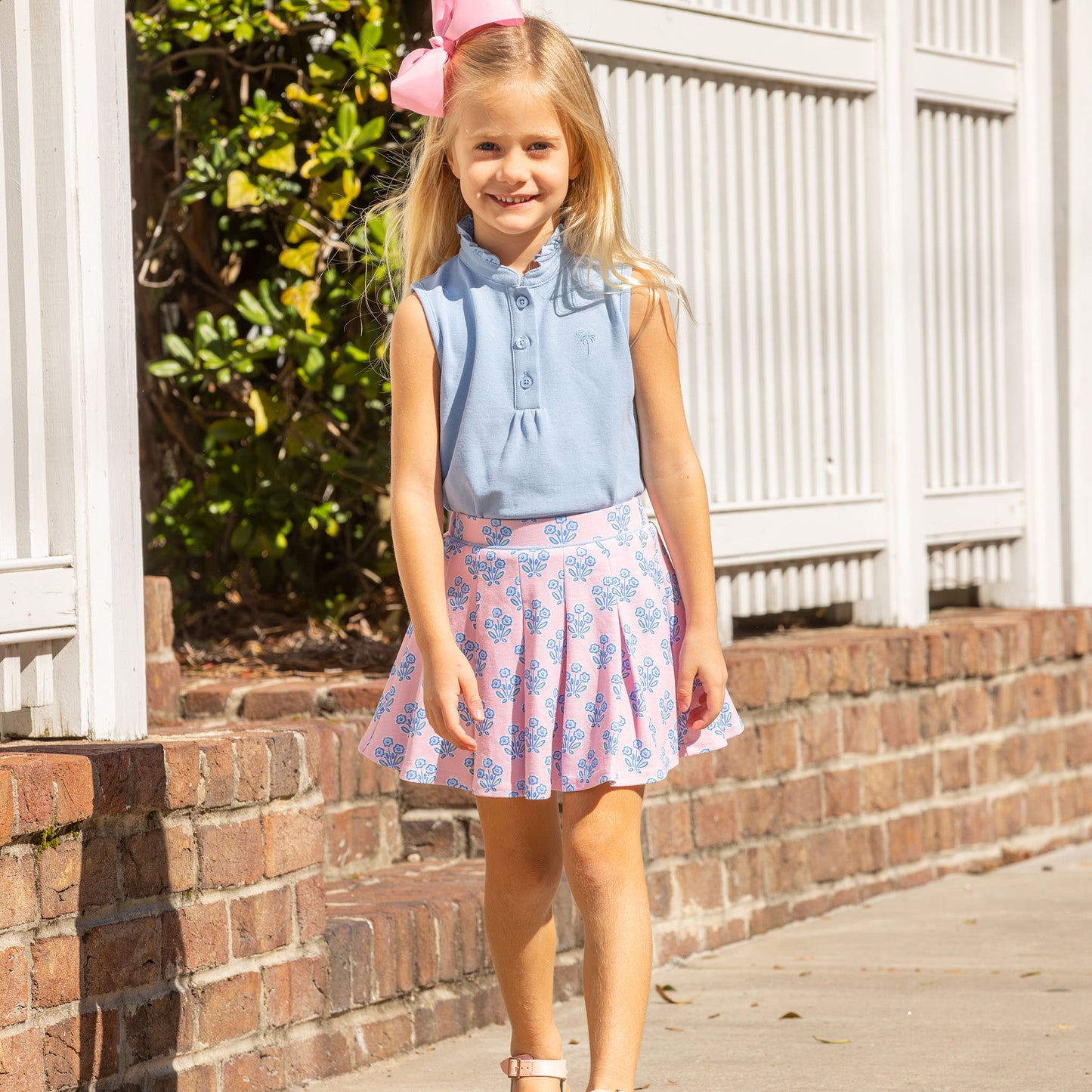 Cotton Candy Blooms Pique Knit Skort