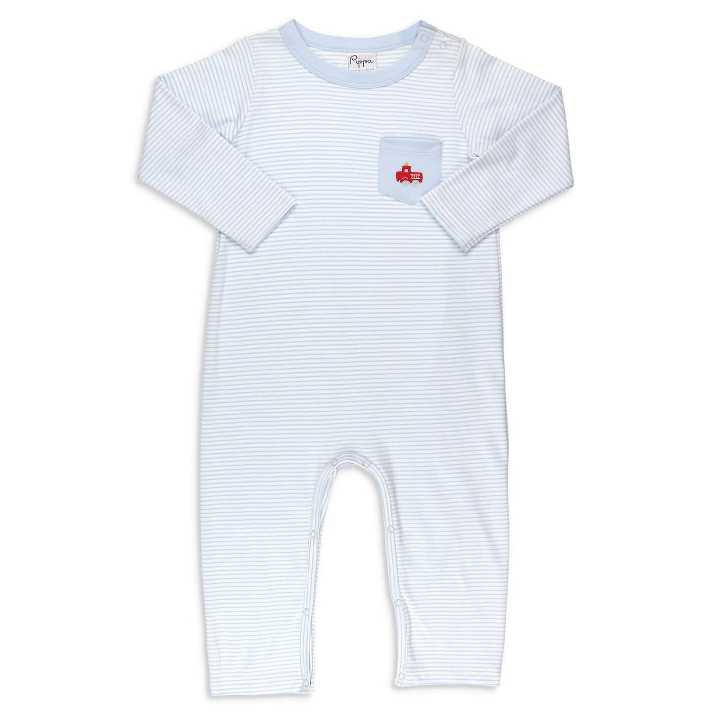 Boys Pima Romper - Firetrucks