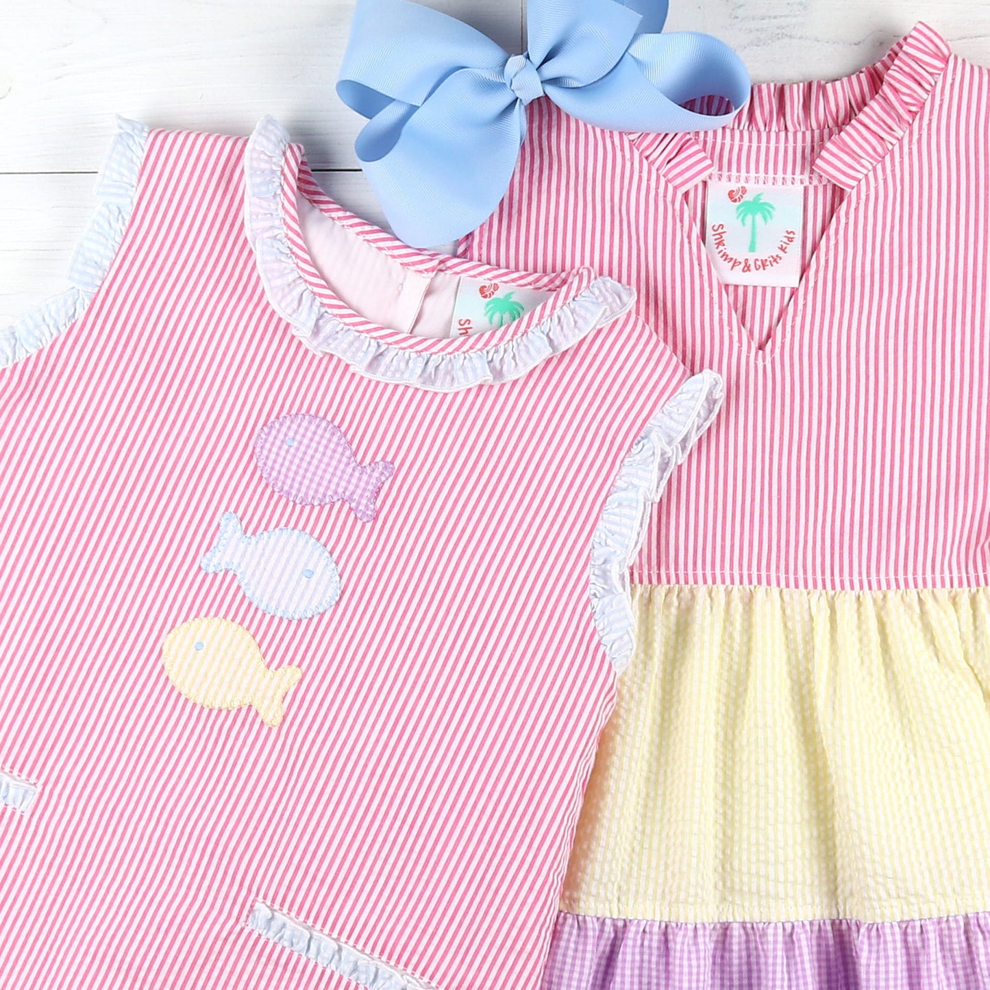 Girls Tier Dress - Colorful Fish
