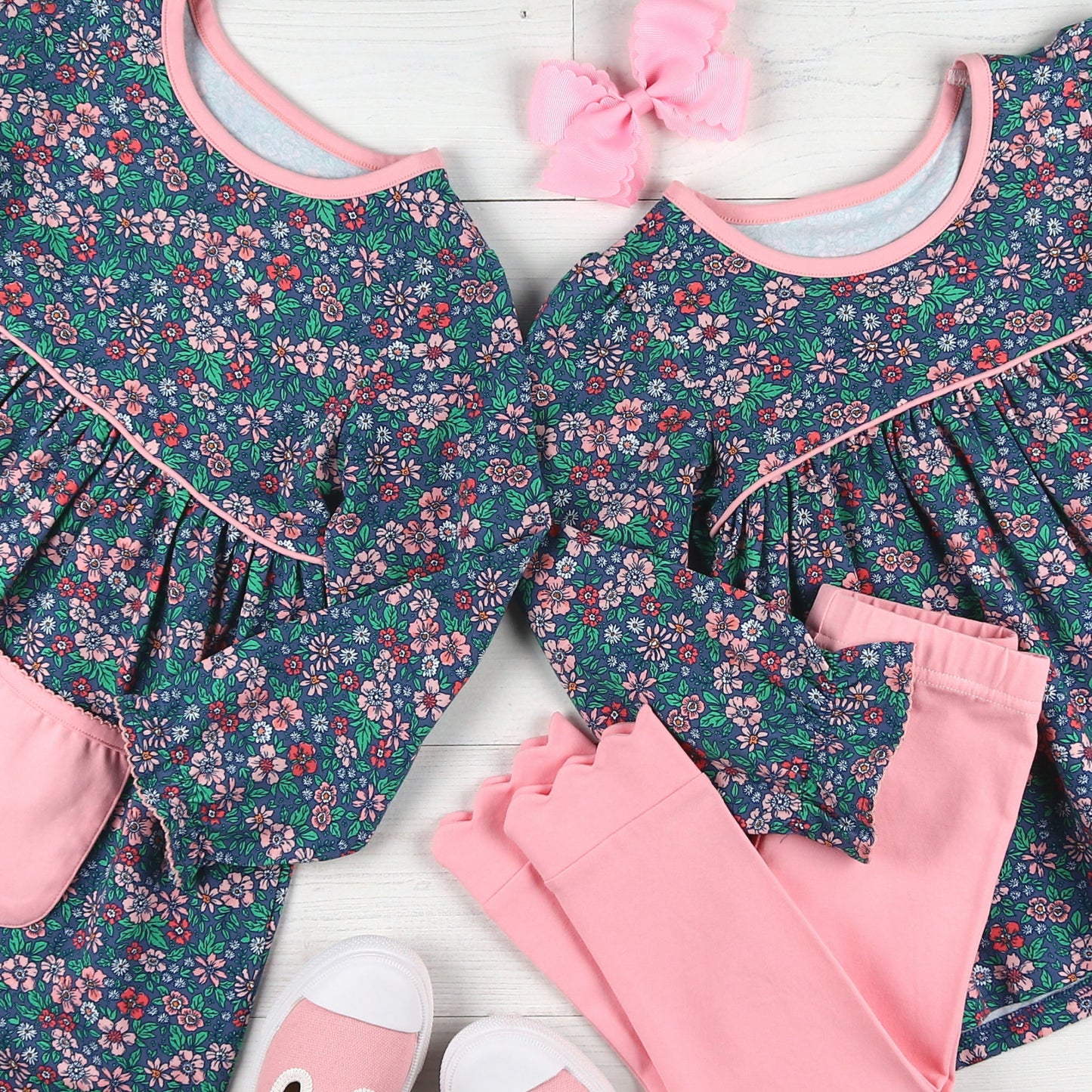 Girls Top - Midnight Poppy