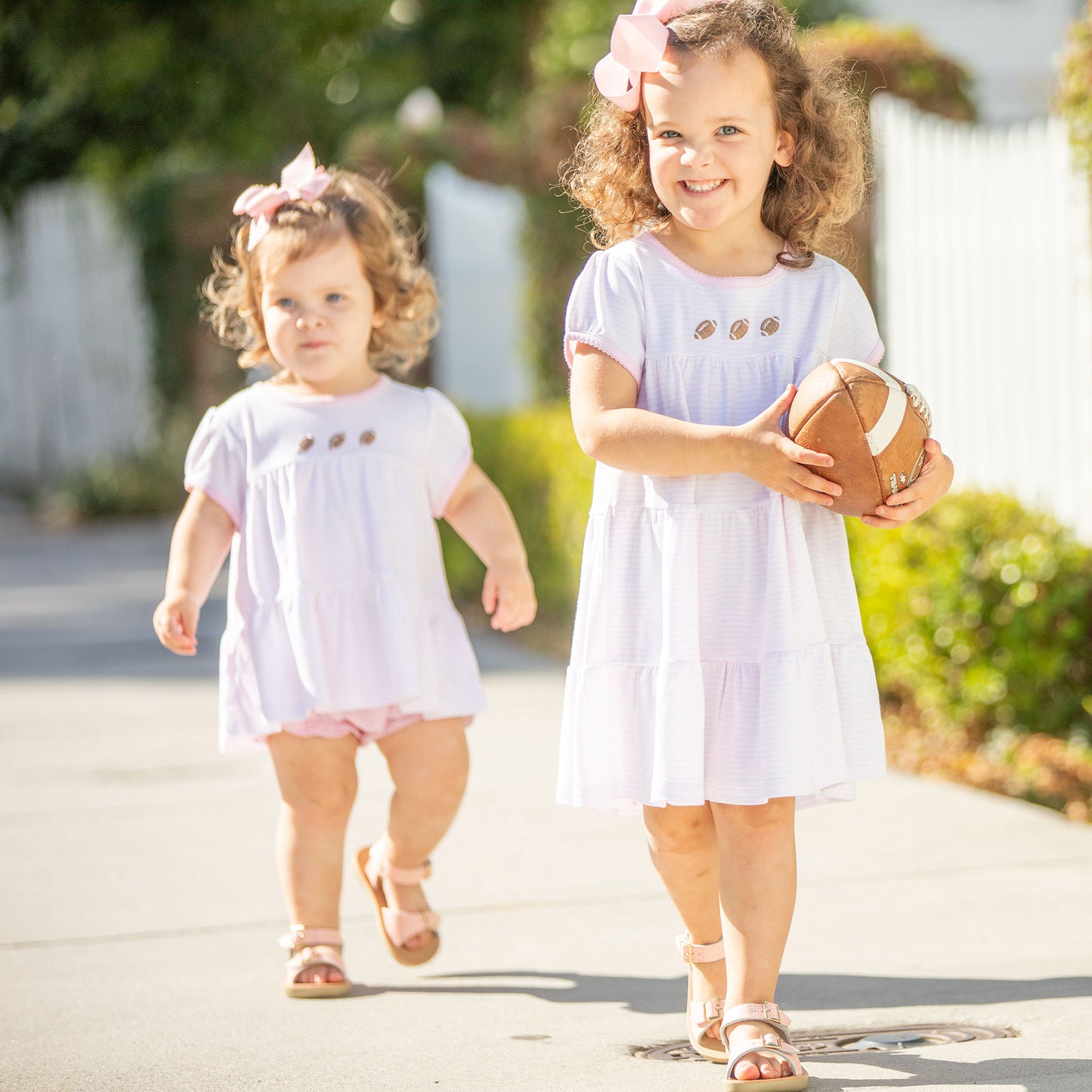 Girls Pima Dress - Footballs