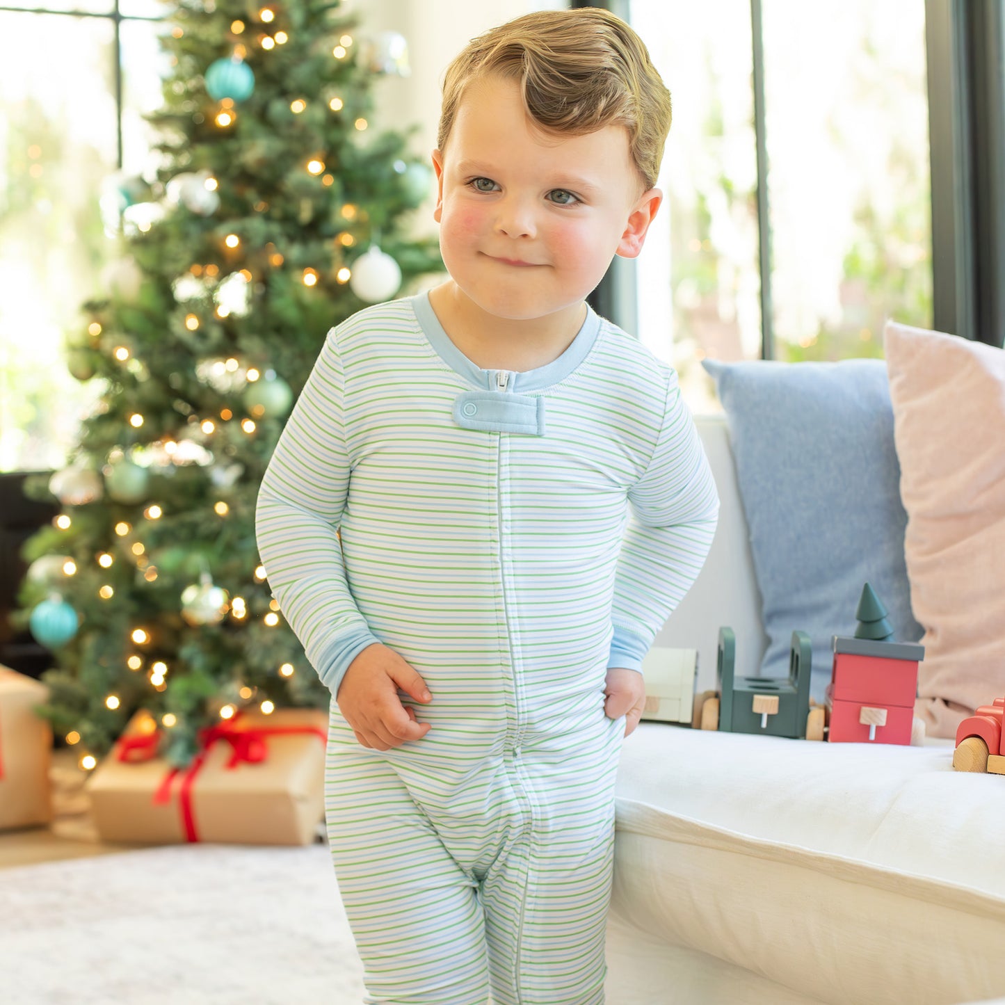 Boys Bamboo Onesie - Frosted Christmas